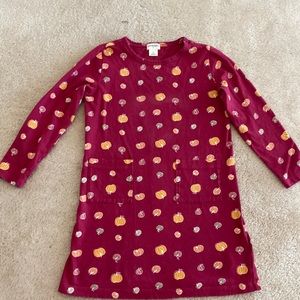 Crewcuts girls pumpkin cotton dress with pockets sz 5
